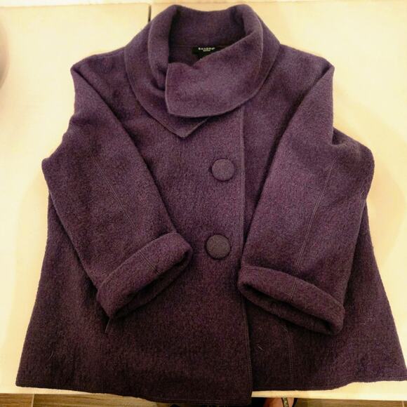 Vintage Sandro Wool Dark Grey Swing Jacket XL - Picture 9 of 16